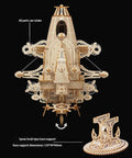 Epic 3D Wooden Puzzle Kit for a Steampunk Spaceship Airship Model Build, assembled view with rotating parts on base support.