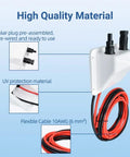 Side view of Solar Cable Entry Gland With 10 Ft 10 AWG Soft Copper Cable UV Resistant Dual Cable Entry Housing, preassembled.