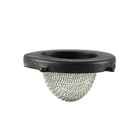 Close-up of Hose Washer With Screen Black Durable Rubber 1 In O D By 9/16 In I D Fits 5/8 In Hose Ideal For Garden Or Washing Machine