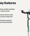 Stand Up Weed Puller With Four Claw Design For Easy Root Extraction In Garden And Backyard Lightweight Aluminum Handle Key Features