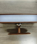 Cadrim Rechargeable LED Wall Sconces,Walnut Wood 2pcs, top view showcasing wood finish and light diffusion panel.