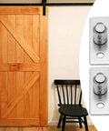 2 Pack Stainless Steel Barn Door Floor Guide Set With Flush Mount Stay Roller And Wall Mount Guide Bottom Adjustable Roller