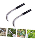 Two Piece Manganese Weeding Sickle With Comfy Grip for Gardening and Agriculture use, sharp blades shown with ergonomic handles