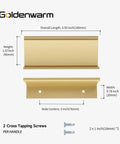 Champagne Gold Drawer Pulls Set Of 25 Finger Edge Handles For Dresser Cabinet And Kitchen Drawers Easy Grab 3 Inch Hole Center