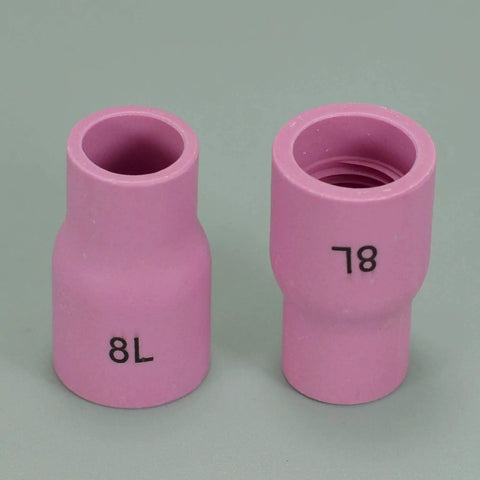 Long Size TIG Gas Lens Alumina Nozzle Ceramic Cup Set For PTA DB SR WP Welding Torches 53N61SL Eight L pink nozzle cups