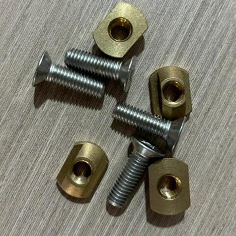 4 Pack M8 Brass T Nuts For Hydrofoil Mounting On Surfboards Universal Track Fit Outdoor Surfing Gear Gold Finish Hardware