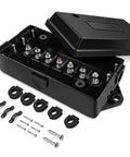 7 Way Trailer Junction Box Weatherproof Connector For RV Camper Caravan Boat with terminal studs and fasteners