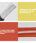 Close-up of cable insertion into 35KV Cable Protector Silicone Sleeve For Outdoor Power Lines Waterproof Insulation Cover