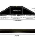 Cross-section of 10 Foot Floor Cord Cover With Large Cable Channels For Easy Organization And Trip Hazard Prevention, showing dimensions.