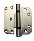 Heavy Duty 4 Inch Wood Door Hinge With Brushed Nickel Finish Round Corner Six Hole Design Adjustable Hinges For Solid Doors Secure Mounting