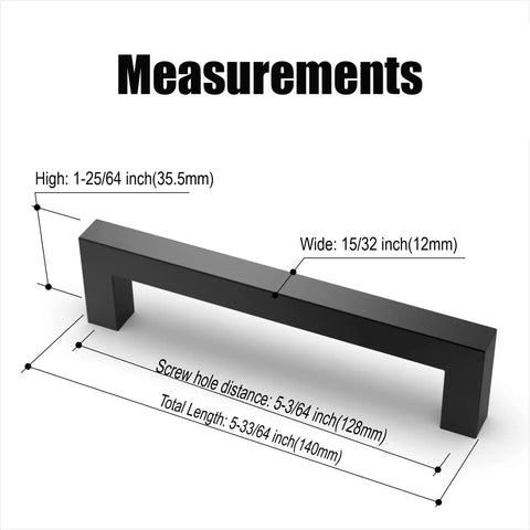 Matte Black Stainless Steel Cabinet Pulls 25 Pack Five Inch 128mm Durable Rust Resistant Finish Dope Sleek Modern Hardware