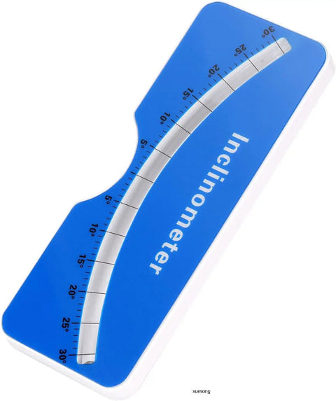 Portable Scoliometer For Spine Contour And Alignment Measurement, Lightweight Back Deformity Gauge With Metal Ball Insert, Easy To Use Spine Slope Tool For Quick Assessment And Diagnosis, Durable And Ready For Clinic Or Home, blue 0-30°