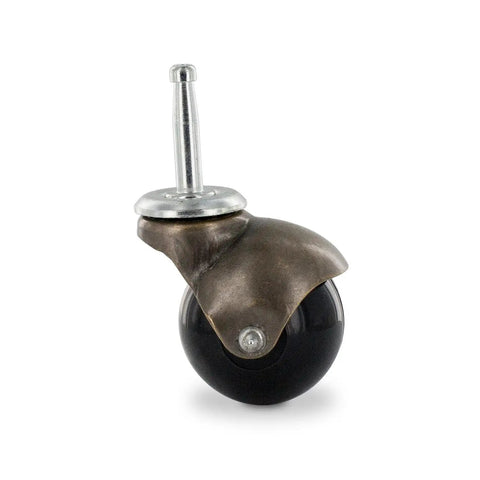 Roll Smooth On These 2 Inch Antique Brass PVC Ball Casters Featuring Slick Swivel Hooded Wheels And A Quick Gripneck Stem For Heavy Duty Furniture Moves And Easy Rearranging Anytime You Need