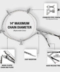 Pipe Alignment Chain Pliers Built Tough For Precise Welding, Adjustable Stainless Steel Contacts With 48 Inch Chain