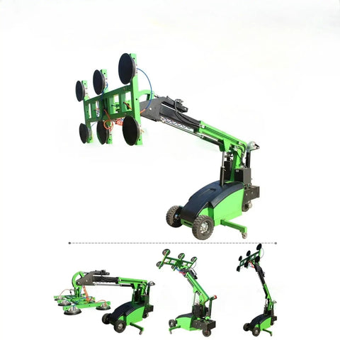 Heavy Duty Electric Glass Vacuum Lifter For Large Flat Panels includes six suction cups and adjustable swing arm for precise lifting.