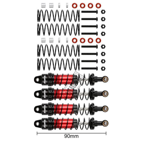 Four Piece 90mm RC Shock Absorber Set For 1 10 Scale Crawler Models Ideal For Axial SCX10 90046 AXI231017 And TRX4 D90 Durable Metal Dampers