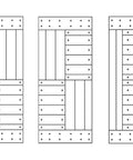 Solid Wood Double Sliding Barn Door Kit With Hardware - Two 24x84 Panels Total 48x84, Multi Color Finish, front schematic view