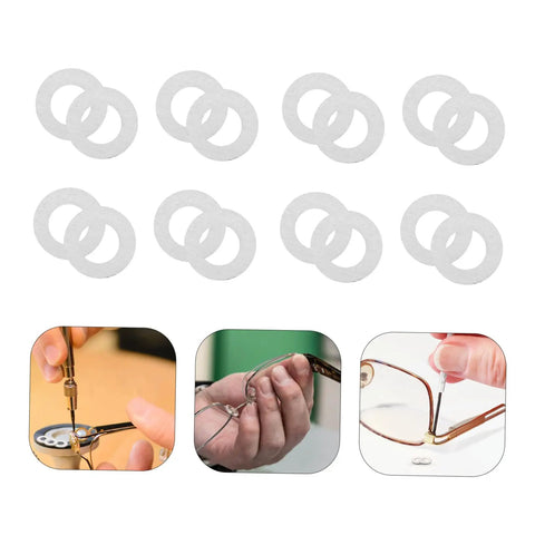 Metal Eyeglass Screw Washers Set, 200 Pcs Rimless Glasses Gaskets and Frame Tighteners with repair scenes