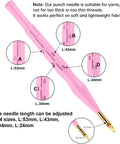 Pink punch needle with adjustable lengths in All In One Punch Needle Kit With Wooden Handle Embroidery Tools for crafts