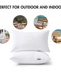 Two Pack 12x20 Inch Outdoor Throw Pillows Waterproof for Patio and Garden, Soft But Supportive Cushions, Weather Resistant