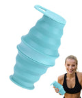 Foldable Silicone Water Bottle For Travel And Gym, Ultra Lightweight Leak Proof Hydration Flask, woman holding reusable bottle