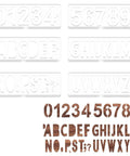 Premium Acrylic Letter And Number Router Templates Pack Of Six Hella Durable Woodcarving Stencils With Punctuation Marks Totally Legit For Any Diy Project Or Custom Engraving Job Measuring Roughly 7By2 Inches, featuring clear stencils with letters and numbers.