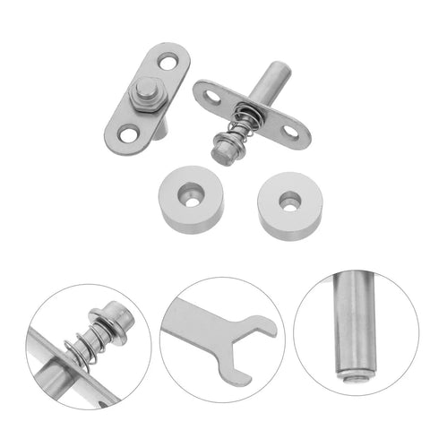 Adjustable Spring Loaded Pivot Shaft 2 Sets For Room Metal Hardware And Doors Make Home Partitions Slide Smoothly With Easy Install Heavy Duty Floor Hinges That Look Cool silver pivot hinge components, ball bearing design, installation wrench included.