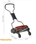 Eco Friendly Push Lawn Mower With 18 Inch Cut, Manual Reel Design, No Gas Or Cords, Inertia Drive Power, Black