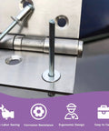 Close-up of All In One Go-To Rivet Kit With Aluminum Blind Rivets And Manual Gun, showing rivet installation on metal surface.