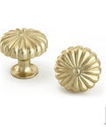 10 Pack Gold Cabinet Knobs Set for Dresser and Drawer Hardware, Luxury Pulls, Zinc Alloy, Heavy Duty Handles, Petal Style Design