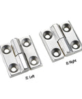 heavy duty stainless steel industrial hinge left and right view
