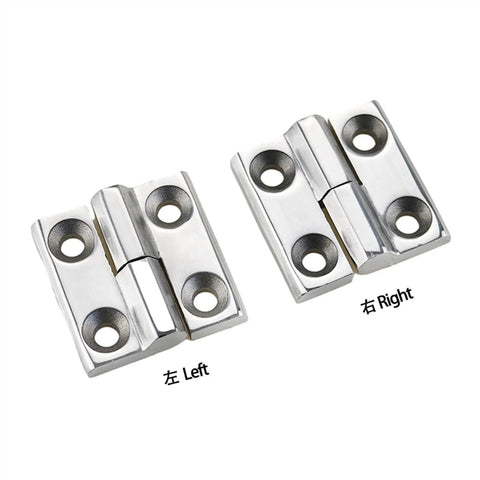 heavy duty stainless steel industrial hinge left and right view