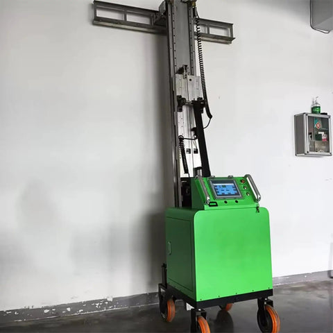 Pro Grade Fully Automatic Wall Plastering Machine For Indoor Mortar Leveling And No Fuss Interior Surface Finishing on construction site.