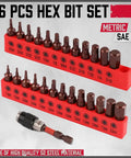 Heavy Duty 25 Piece Allen Wrench Drill Bit Set With Magnetic Tips Includes SAE Metric Hex Keys S2 Steel Bits