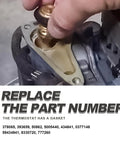 Beefy Thermostat With Gasket Replacement For Johnson Evinrude Outboard Motors 1959 To 1995 shown in engine installation