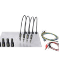 Pro Grade Four SP10 Probes Soldering Helper Kit with test wires, base, and stands for circuit board repair and debugging.