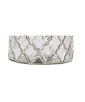 Close-up of Alvord Mercury Silver Quatrefoil Glass Table Lamps texture