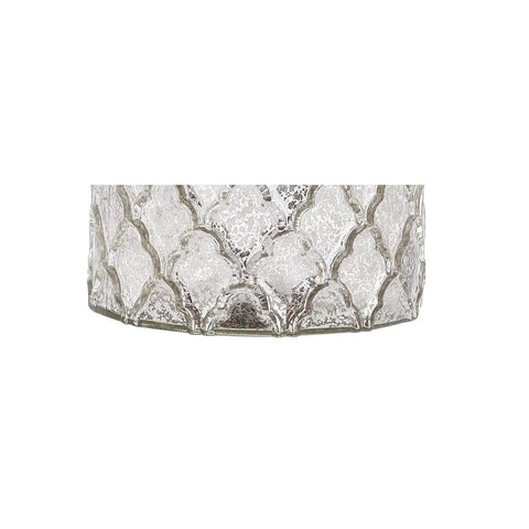 Close-up of Alvord Mercury Silver Quatrefoil Glass Table Lamps texture