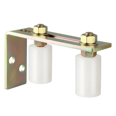 Slide Gate Guide Roller With L Post Bracket Dual Nylon Rollers For Rolling Gate And Fence Steel Bracket With Zinc Plating UHMW Nylon Rollers Precision Adjustable Up To Four Inch Gap Pack Of Two Durable Gate Hardware