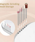 TopShelf Electric Nail Drill Machine With Touch Screen And Lcd Display For Acrylic And Gel Sanding Smooth Ride For Salon Or Home Manicure Sessions Compact Build In Pink with magnetic grinding head storage.