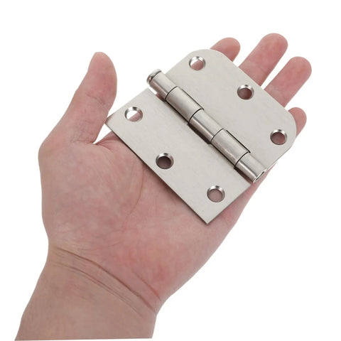 Heavy Duty Stainless Steel Door Hinges For Wood Interior Doors Featuring Built Tough Design And Zero Hassle Mounting For No Sweat Alignment And Smooth Daily Swings At Home Base held in a hand to show size and detail.