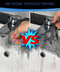 Comparison of water splash with and without 2 Pack Silicone Faucet Handle Drip Catcher Tray Mat For Kitchen And Bathroom Sinks