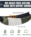 Ultralight Camping Hammock Underquilt With Sorona Insulation For Winter Camping Hiking And Backpacking, Lightweight Warm Underquilt Shown
