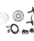Heavy Duty Mechanical Disc Brake Kit With Aluminum Front Rear Calipers Dual Brake Levers 160Mm Rotors For Road Mountain Bikes Tool Free Assembly including rotors and levers.