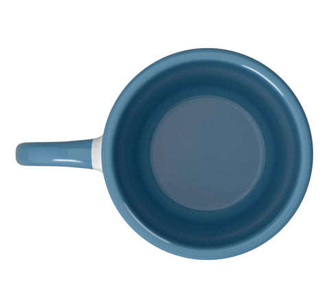 Top view of blue interior Autogyro Moon Ceramic Mug 11oz Blue White Coffee Mug For Gyrocopter Fans Designed For Gyroplane Pilots