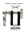Side view of Beefy Built Marine Bimini Top Deck Hinge With Quick Release Pin And Ring 316 Stainless Steel Rust Resistant Easy Install