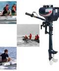 Close-up of Powerful 3.5HP 2 Stroke Outboard Motor With Water Cooling System Rugged For Rough Rivers And Fishing Trips