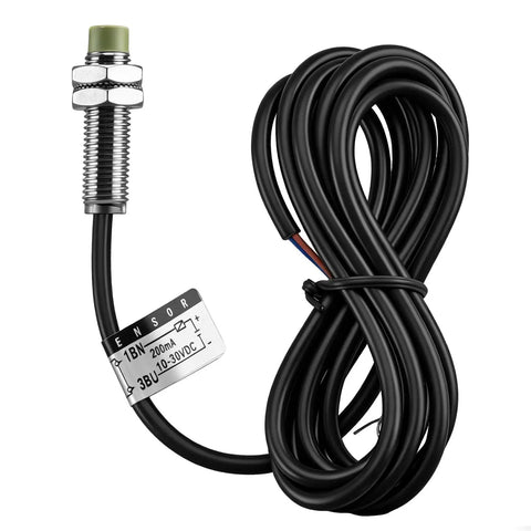 Inductive Proximity Sensor M8 Cylindrical Switch PR08 2DO 2 Wire Normally Open DC 12 24V 2mm Sensing Distance Non Shielded CE Industrial Detector for Automation and Machinery, metal M8 threaded sensor with cable