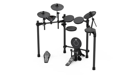 5 Piece Electronic Drum Set With Snare, 3 Tom Toms, Hi Hat, Crash, Ride, Kick And Heavy Duty Rack, USB MIDI, AUX In, Output