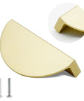 Brushed Brass Half Moon Cabinet Pulls 4 Pack Semicircle Drawer Handles With Screws 3.07 Inch Overall Length And 2.51 Inch Center To Center